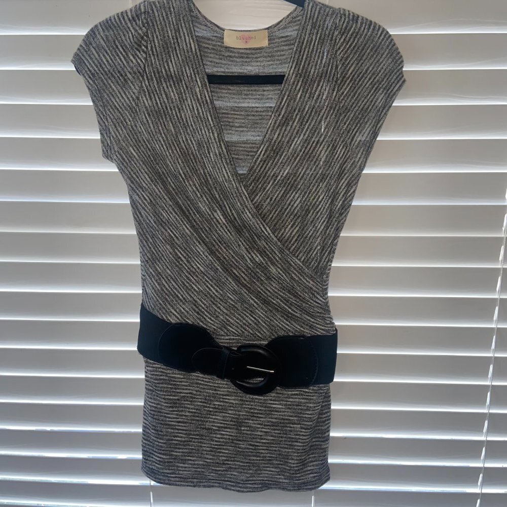 Women's Long tunic belted top